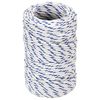vidaXL Corda multiuso 2 mm 25 m Bianco e Blu PP 27 kg Carico massimo