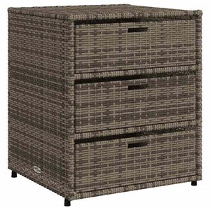 vidaXL Armadietto Portaoggetti Giardino Grigio 55x59x69cm Polyrattan