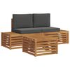 vidaXL Set di divani da esterno Naturale e Antracite 59 x 59 x 37 cm