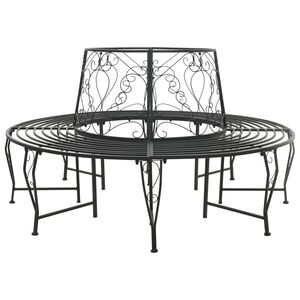 vidaXL Panchina per Alberi 8-Numero di posti &Oslash; 160 x 89 cm Acciaio
