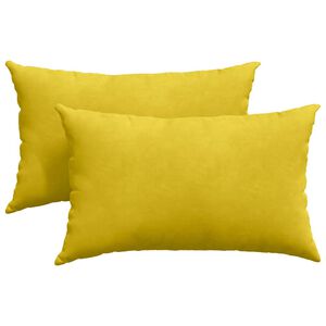vidaXL Cuscini da Divano 2 pcs Giallo 50 x 30 cm Tessuto in Cords