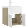 vidaXL Mobile Lavabo Integrato Bianco Rovere Sonoma Legno Multistrato