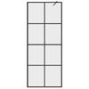 vidaXL Parete per Doccia Walk-in Vetro Trasparente ESG 80x195 cm Nera