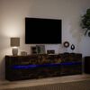 vidaXL Mobile Porta TV con LED Rovere Fumo 180x34x50cm in Truciolato