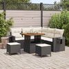 vidaXL Set Divano da Giardino 9 pcs Nero e Crema polyrattan