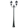 vidaXL Lampione da Giardino 2 Bracci 230 cm Verde Scuro/Nero Alluminio