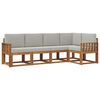 vidaXL Set di divani da esterno 5 pz Grigio Naturale e Chiaro