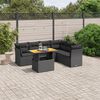 vidaXL Set Divani da Giardino con Cuscini 7pz Nero Polyrattan