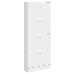 vidaXL Scarpiera Bianco Lucido 59x17x150 cm in Legno Multistrato
