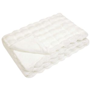 vidaXL Coperta antiscivolo in sintetica di coniglio Olite Bianco