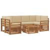 vidaXL Set di divani da esterno 7 pz Naturale e Beige
