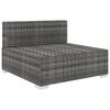 vidaXL Seduta Centrale Modulare 1 pz con Cuscini in Polyrattan Grigio
