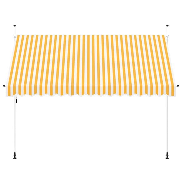 vidaXL Tenda da Sole Retrattile Manuale 350cm Strisce Arancione Bianco
