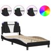vidaXL Giroletto Viana con LED senza Materasso Nero e Bianco 80x200 cm