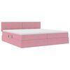 vidaXL Letto con Contenitore con materasso Rosa 200 x 200 cm Velluto