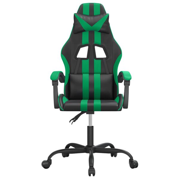 vidaXL Sedia da Gaming Nera e Verde in Similpelle