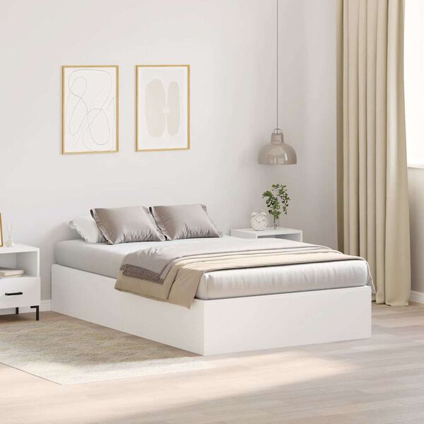 vidaXL Struttura letto con contenitore Bianco 120 x 190 cm