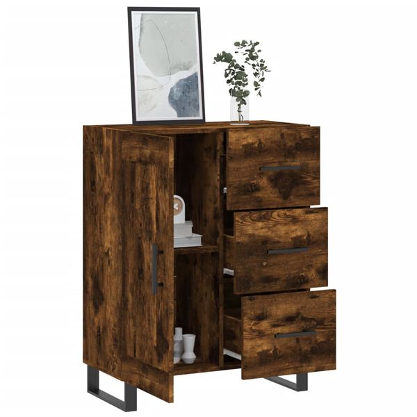 vidaXL Credenza Rovere Fumo 69,5x34x90 cm in Legno Multistrato