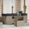 vidaXL Set Divani da Giardino 7pz con Cuscini Grigio Chiaro Polyrattan