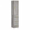 vidaXL Credenza Grigio Sonoma 34,5x34x180 cm in Legno Multistrato