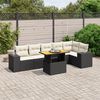 vidaXL Set Divani da Giardino con Cuscini 7pz Nero Polyrattan