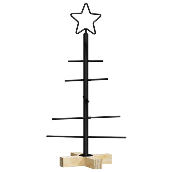 vidaXL Albero di Natale in metallo con supporto Nero 59,5 cm