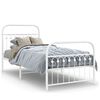 vidaXL Giroletto con Testiera e Pediera Metallo Bianco 90x200 cm