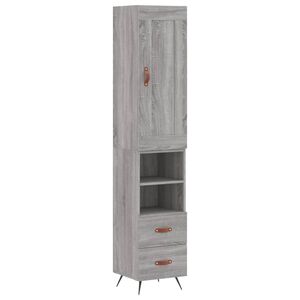 vidaXL Credenza Grigio Sonoma 34,5x34x180 cm in Legno Multistrato