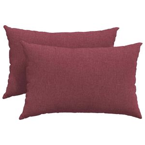 vidaXL Cuscini da Divano 2 pcs Rosso Vino 60 x 40 cm Tessuto