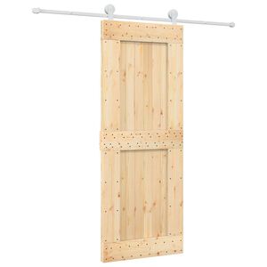 vidaXL Porta scorrevole Naturale e Bianco 80 x 210 cm
