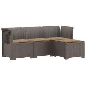 vidaXL Divano da giardino 4 posti con cuscini aspetto rattan PP