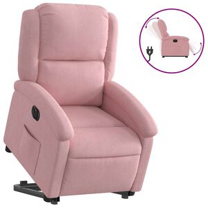 vidaXL Poltrona Alzapersona Reclinabile Elettrica Rosa in Velluto