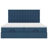 vidaXL Struttura Letto Pouf con Materassi Blu 200x200 cm in Tessuto
