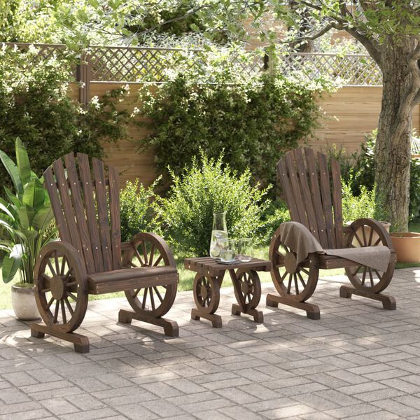 vidaXL Set Salotto da Giardino 3 pz in Legno Massello di Abete
