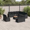 vidaXL Set Divani da Giardino 12 pz con Cuscini Nero in Polyrattan