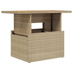vidaXL Tavolo da Giardino Beige 100x55x73 cm Polyrattan e Legno Acacia