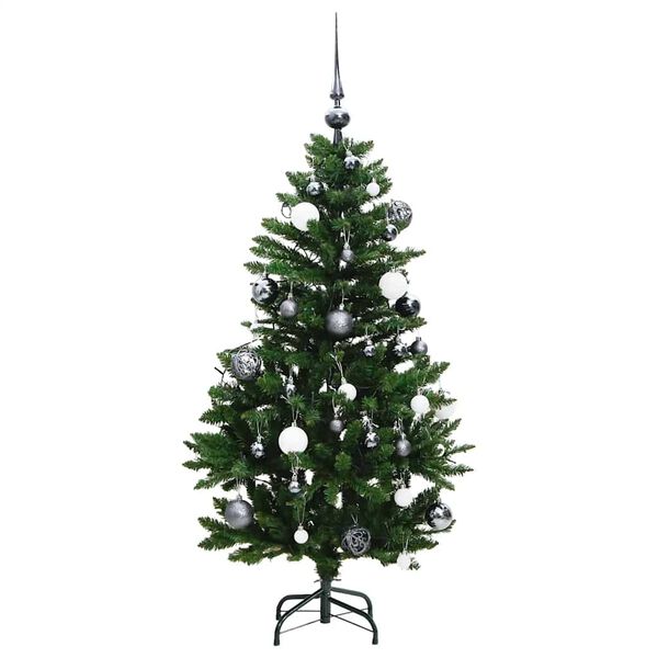 vidaXL Albero Natale Incernierato con 150 LED e Palline 150 cm