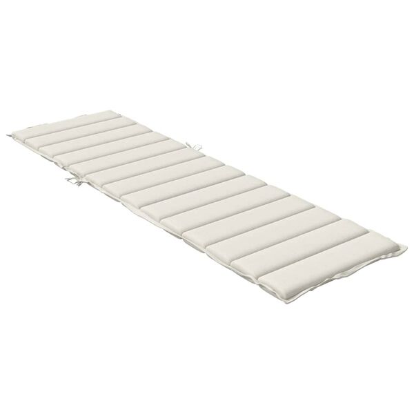 vidaXL Cuscino per Lettino Prendisole Crema Mélange 200x60x4cm Tessuto