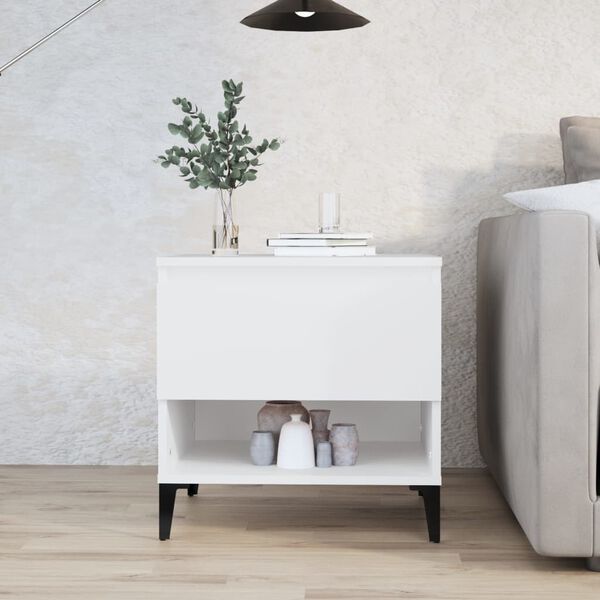 vidaXL Tavolino Bianco 50x46x50 cm in Legno Multistrato