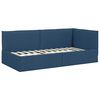 vidaXL Struttura Letto Angolare con Materasso 2 pcs Blu Velluto