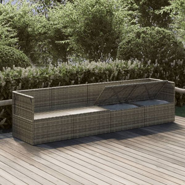 vidaXL Set Divani da Giardino 4 pz con Cuscini in Polyrattan Grigio