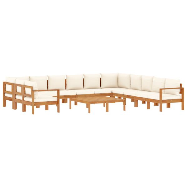 vidaXL Set Divano Giardino 9 pz con Cuscini Legno Massello di Acacia