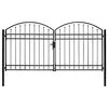 vidaXL Cancello a Doppia Anta ad Arco in Acciaio 300x150 cm Nero
