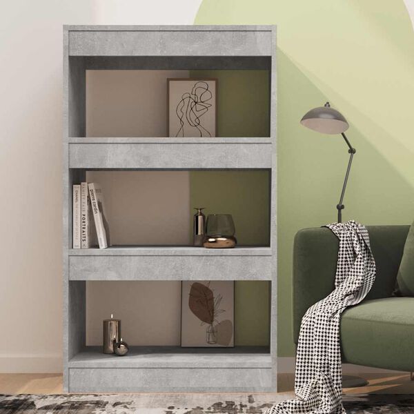vidaXL Libreria/Divisorio Grigio Cemento 60x30x103 cm in Truciolato