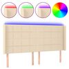 vidaXL Testiera a LED Crema 163x16x118/128 cm in Tessuto