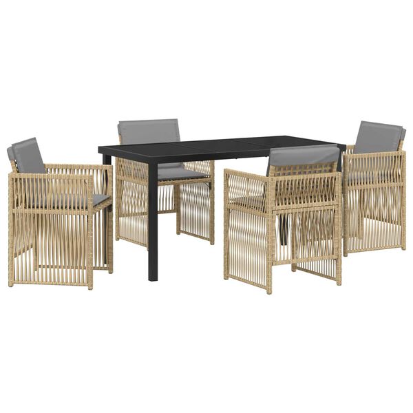vidaXL Set da Pranzo per Giardino 5 pcs Beige