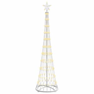 vidaXL Albero di Natale LED Bianco caldo 51 x 51 x 190 cm Metallo