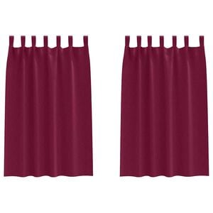 vidaXL Tende Blackout con Anelli 2 pcs Rosso Vino 175 x 140 cm