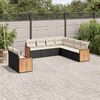 vidaXL Set Divani da Giardino 9 pz con Cuscini Nero in Polyrattan