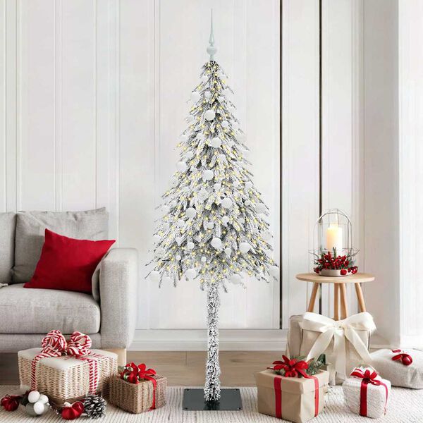vidaXL Albero di Natale con 300 LED Bianco 180 cm PE e Acciaio
